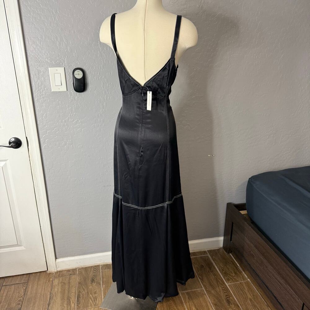 Anthropologie Maeve Sleeveless V-Neck Open-Back Maxi Dress, Black, XL - Picture 3 of 6